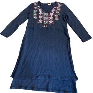 Akemi+Kin Women's Boho Tribal Embroidered Sweater Dress Anthropologie Small